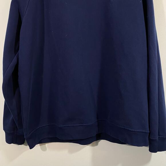 Adidas Men Navy Blue Trefoil Essentials Crew Pullover Sweatshirt Size XXL - Picture 3 of 9